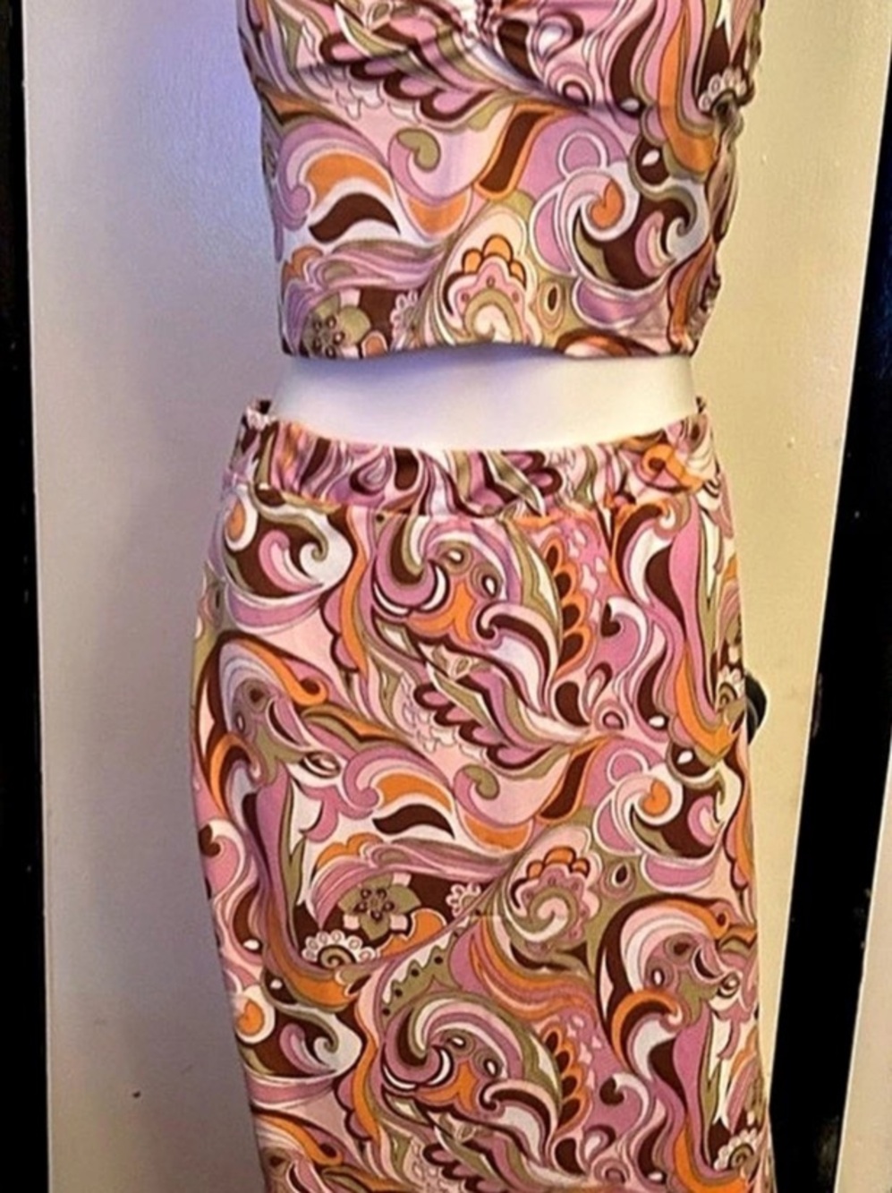 Paisley Maxi Dress in Pink & Brown Like New
